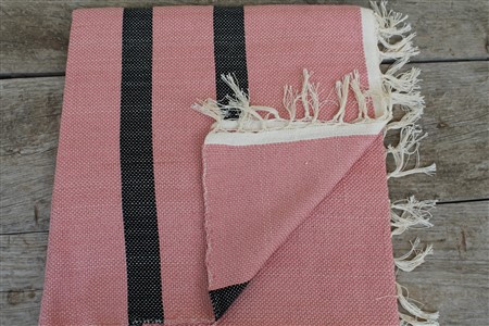 Kilim - Kilim Koleksiyonu - Siyah çizgili yavruağzı rengi kilim