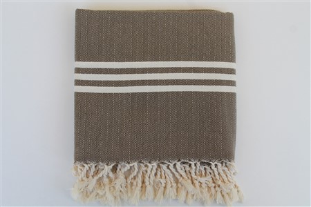 Peshtemal - Rug Colleciton - Brown Herringbone