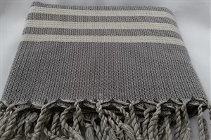 Peştemal - Kilim Koleksiyonu - Gri Zincir desen 