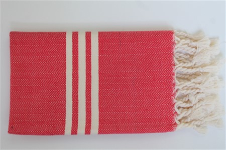 Hand Towel - Hand Towel Collection - Herringbone red hand towel