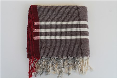 Peshtemal - Rug Colleciton - Red Striped pattern - claret red peshtemal