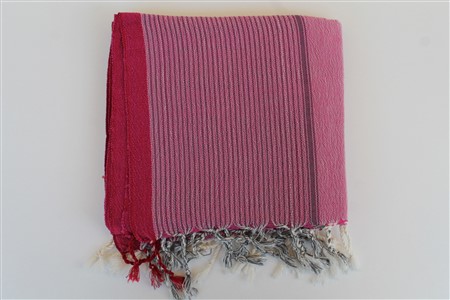 Peştemal - Kilim Koleksiyonu - Kırmızı çizgili desen - pembe peştemal