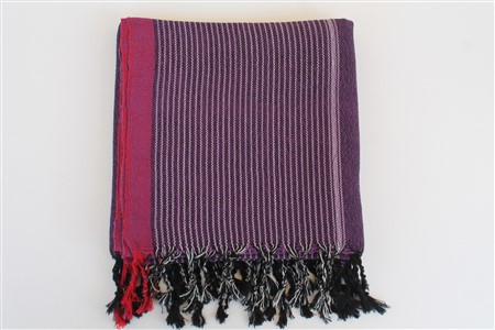 Peshtemal - Rug Colleciton - Red Striped pattern - purple peshtemal