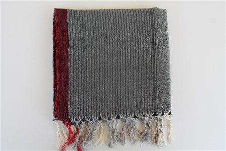 Peshtemal - Rug Colleciton - Red Striped pattern - grey peshtemal