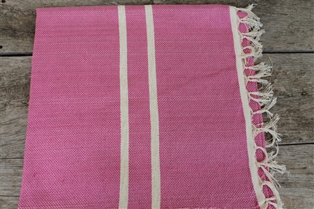 Kilim - Kilim Koleksiyonu - Beyaz çizgili pembe kilim